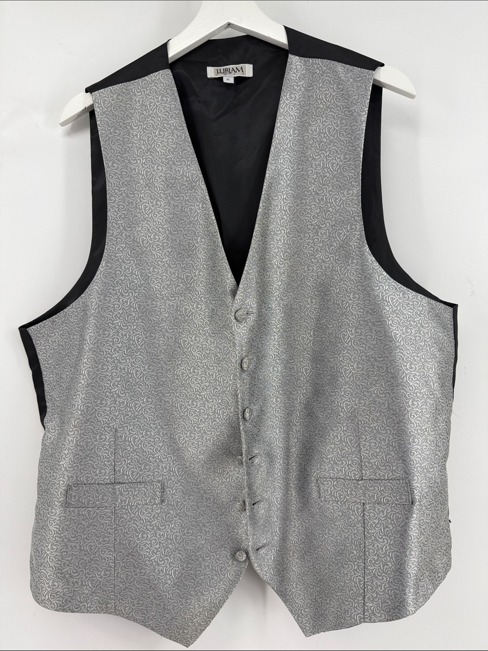 Lubiam Silver Paisley Dress Vest